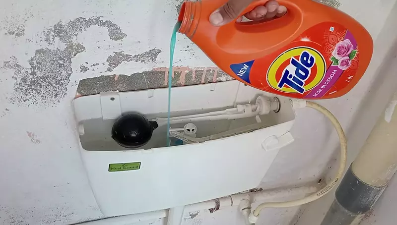 laundry detergent in toilet tank