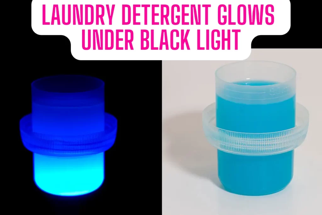 laundry detergent glows under black light
